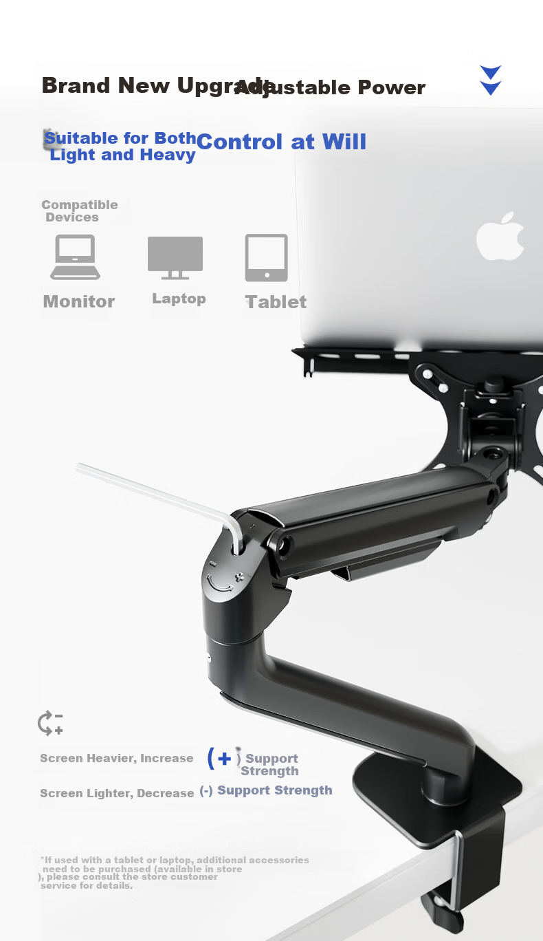Brateck Beihu Monitor Arm Mechanical Arm Computer Stand Desktop Clamp Base Screen Riser Height Adjustable 17-32 Inch E360 Compatible with Zoway E350 Upgrade 15