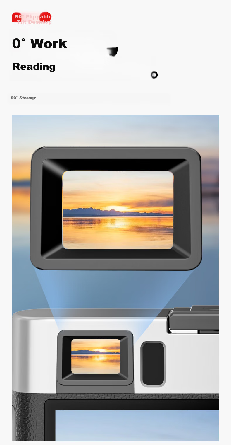 SONGDIAN Vlog Digital Camera, Retro Mirrorless Portable Camera, High-Definition Viewfinder, Student All-In Camera DC202 Official Standard Configuration with 16GB Memory 9