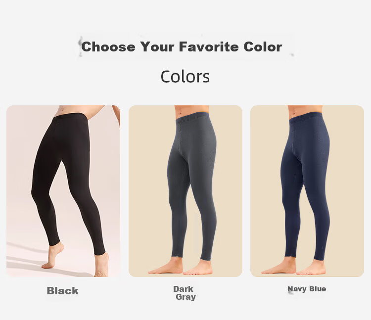 MiiOW Plus Size Men's Thermal Pants with Cashmere and Silk, Thin Warm Winter Long Johns, Dark Gray 16