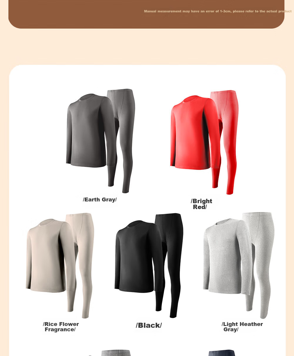 GUJIN 95% Cotton Seamless Thermal Underwear Set for Men, Thickened Heat Retaining Autumn Winter Long Johns and Top, Cold Protection Warm Clothing 11