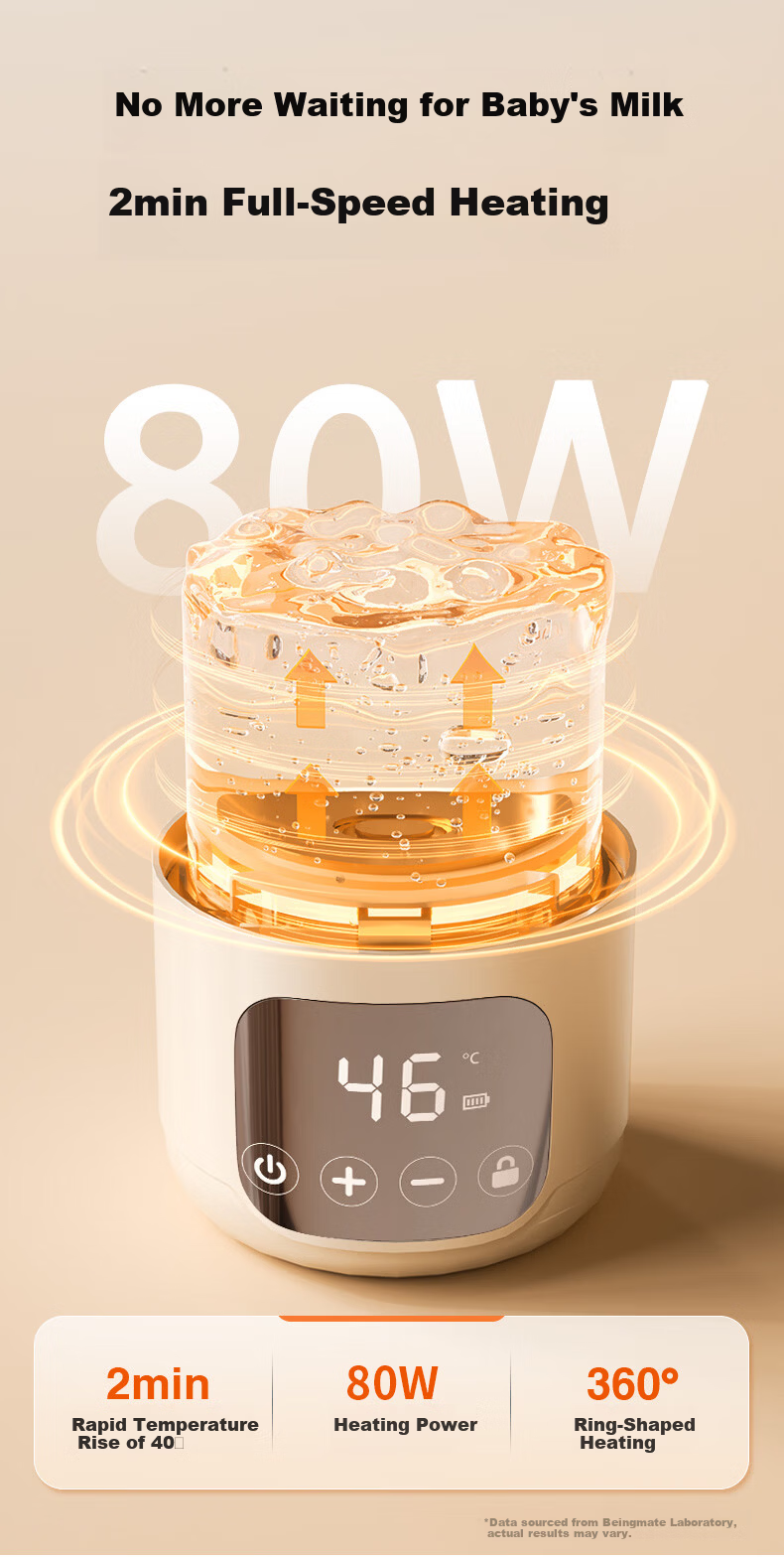 Beingmate Thermostatic Portable Baby Water Bottle Insulated Kettle Sterilizer Baby Milk Warmer 4