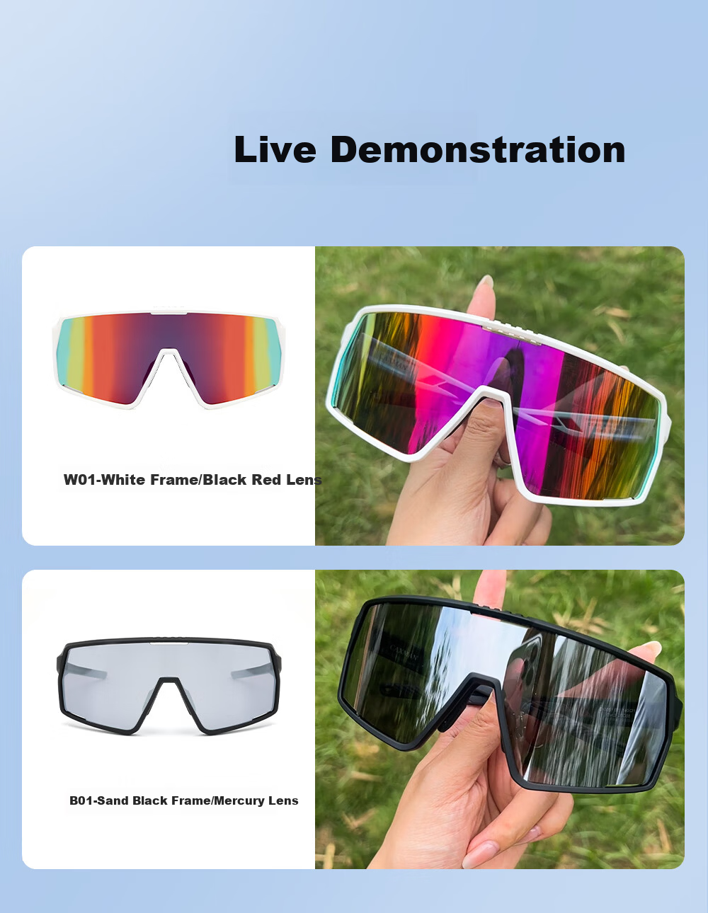 CAXMAN Cycling Glasses Men's Professional Road Bike HD Windproof Outdoor Sports Sunglasses Women's Protective Eyewear 7