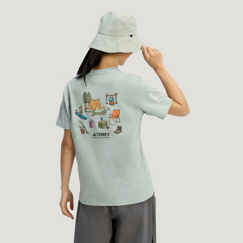 Adidas Outdoor Series Women's XPL W CAMP T Short Sleeve T-Shirt KE3705 Green M 3