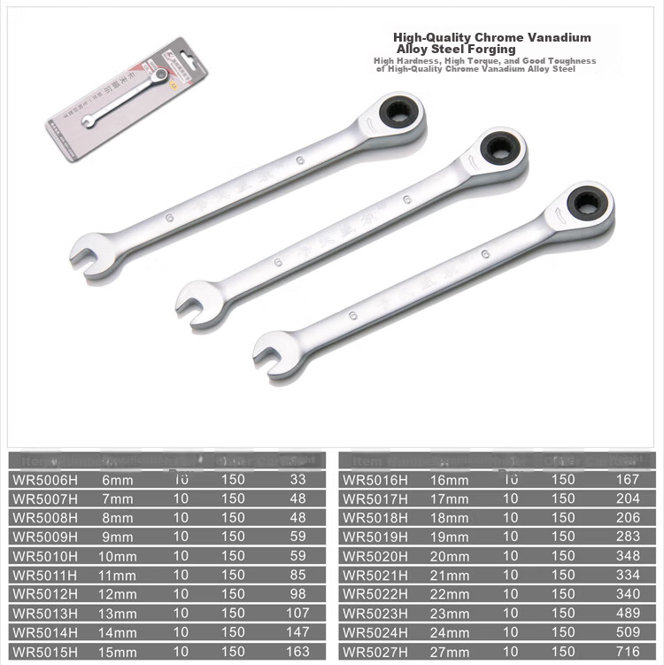Kafwell Ratchet Dual-Use Wrench Quick Effort-Saving Ratchet Wrench Combination Wrench WR5007H 2