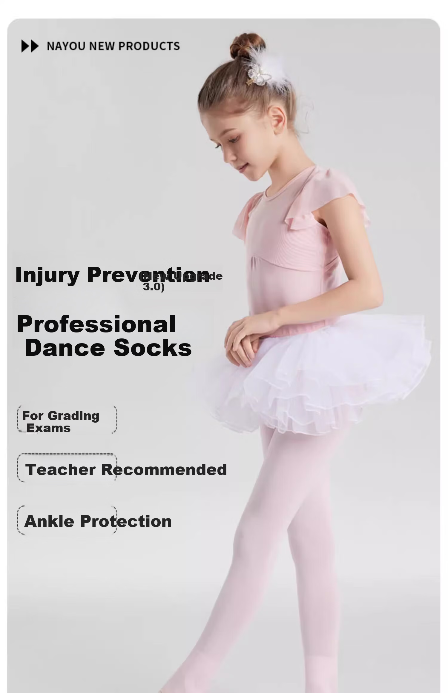 Dingguagua Children's Dance Tights Girls' Practice Pantyhose White Professional Stockings Thin Spring Summer 1