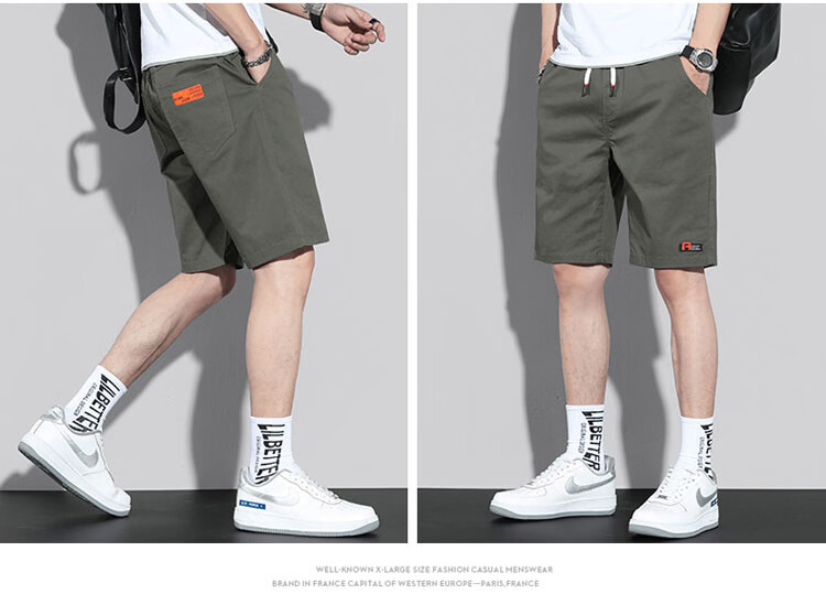 Pierre Cardin Men's Workwear Shorts Summer Casual Straight Cotton Stretch Five-Point Pants Black XL 16