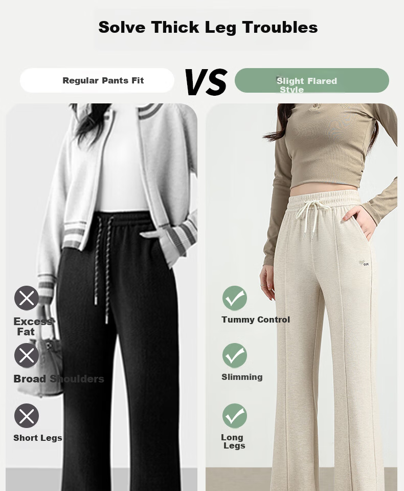 BOPRUIEY Women's Micro Flare Sweatpants, Spring And Summer 2026 Thin Style, Draping Slimming Mid-Rise Embroidered Flared Pants Casual Trousers for Wome 3