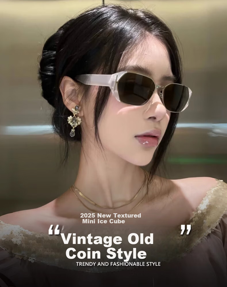 FENCHI [Little Ice Cube] 2025 New High-End Vintage Old Money Style Women's UV Protection Retro Small Square Sunglasses 1
