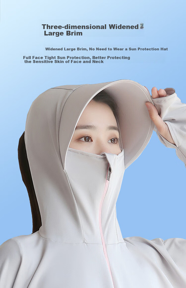 Mowheel Women's Summer Sun Protection Jacket Outdoor Breathable Ice Silk Sunblock Cycling Lightweight Long Sleeve Shawl Cape Blue 5