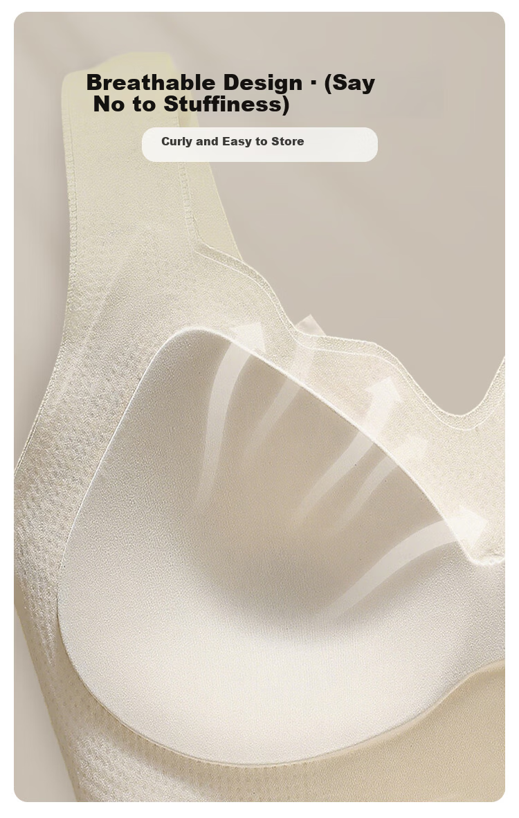 FitonTon 2-Pack High School Student Summer Semi-Fixed Youth Development Seamless Lift Anti-Sagging Girl's Vest Bra 12