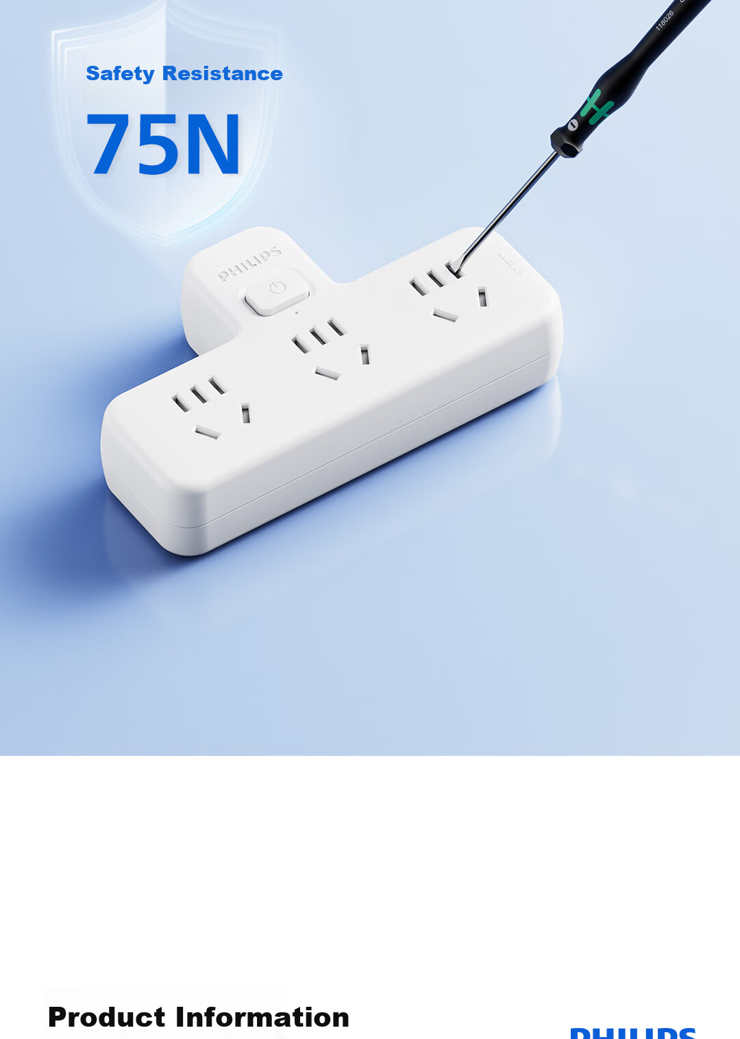 PHILIPS Socket Adapter Power Strip Dormitory Extension Socket Three-Way Wireless Control Converter Plug 8