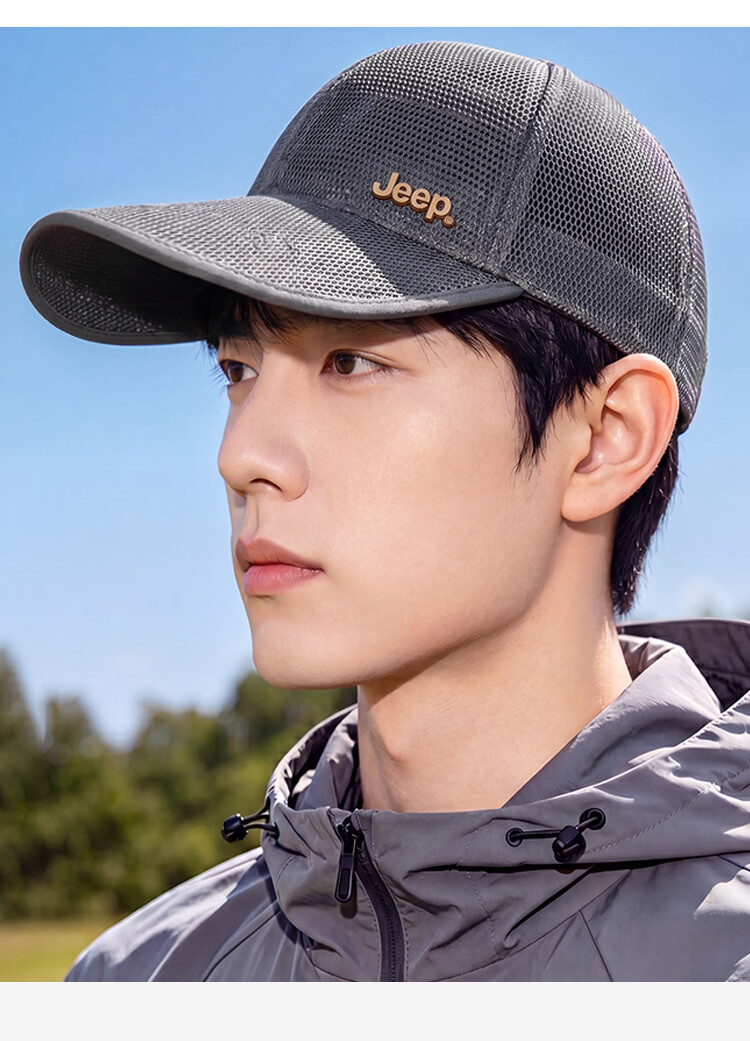 JEEP Men's Baseball Cap Summer Mesh Quick-Dry Sun Hat Unisex Visor Sports Casual Hiking Sun Hat 17
