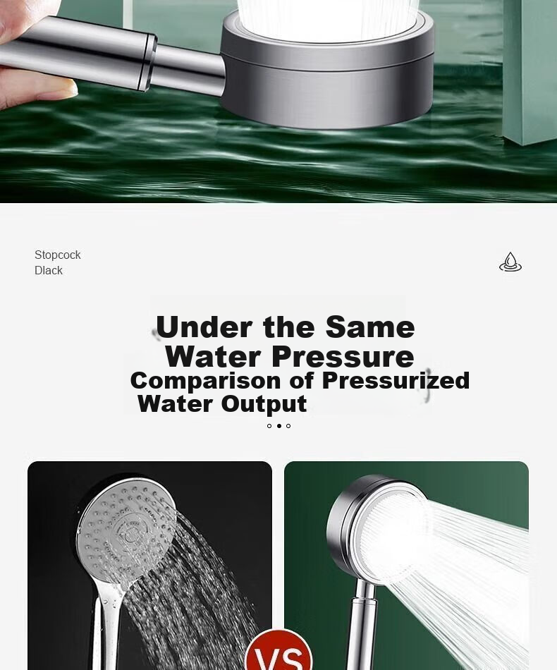 Meiqisheng [Germany] 304 Stainless Steel High-Pressure Single-Head Handheld Shower Head with Universal Interface 6