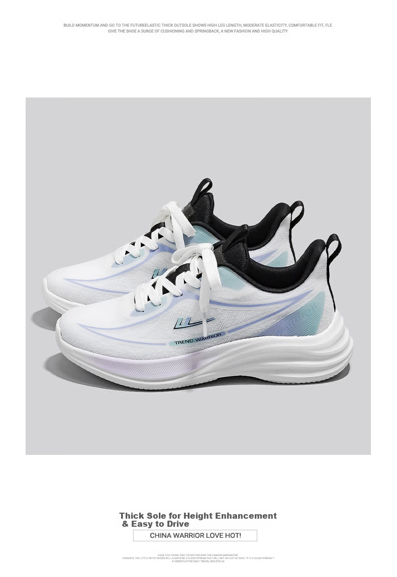 Warrior Official Women's Sports Shoes 2026 Summer New Trend Lightweight Breathable Casual Shoes White Black Purple Size 37 16