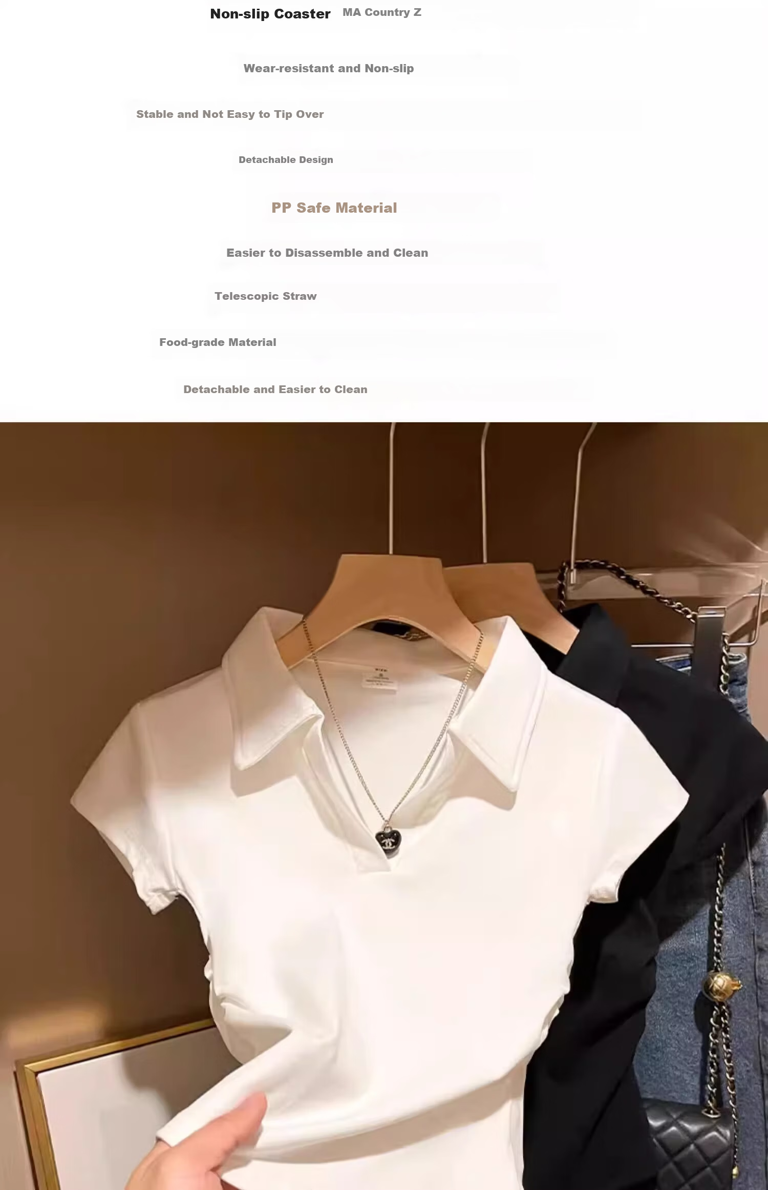 Woodpecker Women's Short Sleeve T-Shirt 2026 Summer Polo Collar Top Short Waist Slim Casual Design Light Gray 2XL 5