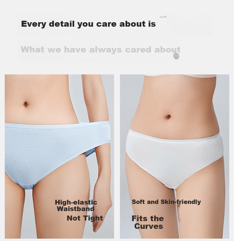 Baanxi Disposable Modal Women's Underwear Travel Business Maternity Postpartum Sterile Wash-Free No Lint Color 12 Pieces XL 24