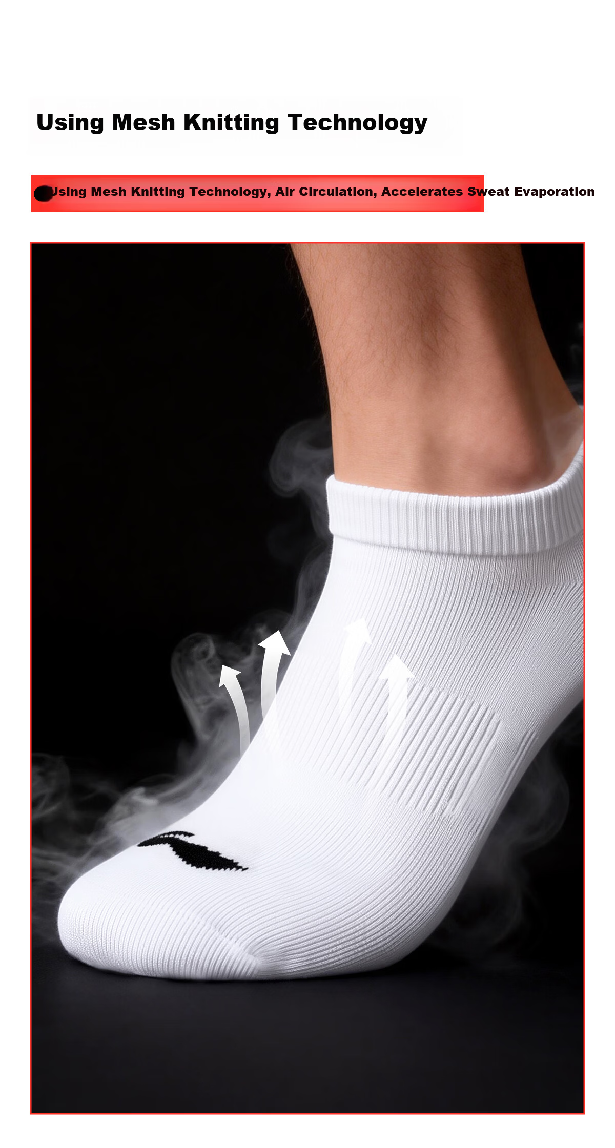 LI-NING Youth Boys Xinjiang Cotton Odor-Resistant Sports Long Tube Basketball Socks for Middle School Kids Autumn Spring 9