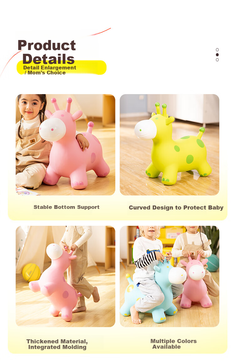 Hahaqiu Children's Toy Jumping Horse for Ages 3-6, Inflatable Pony, Kindergarten Sensory Integration, Birthday Holiday Back-To Gift 14