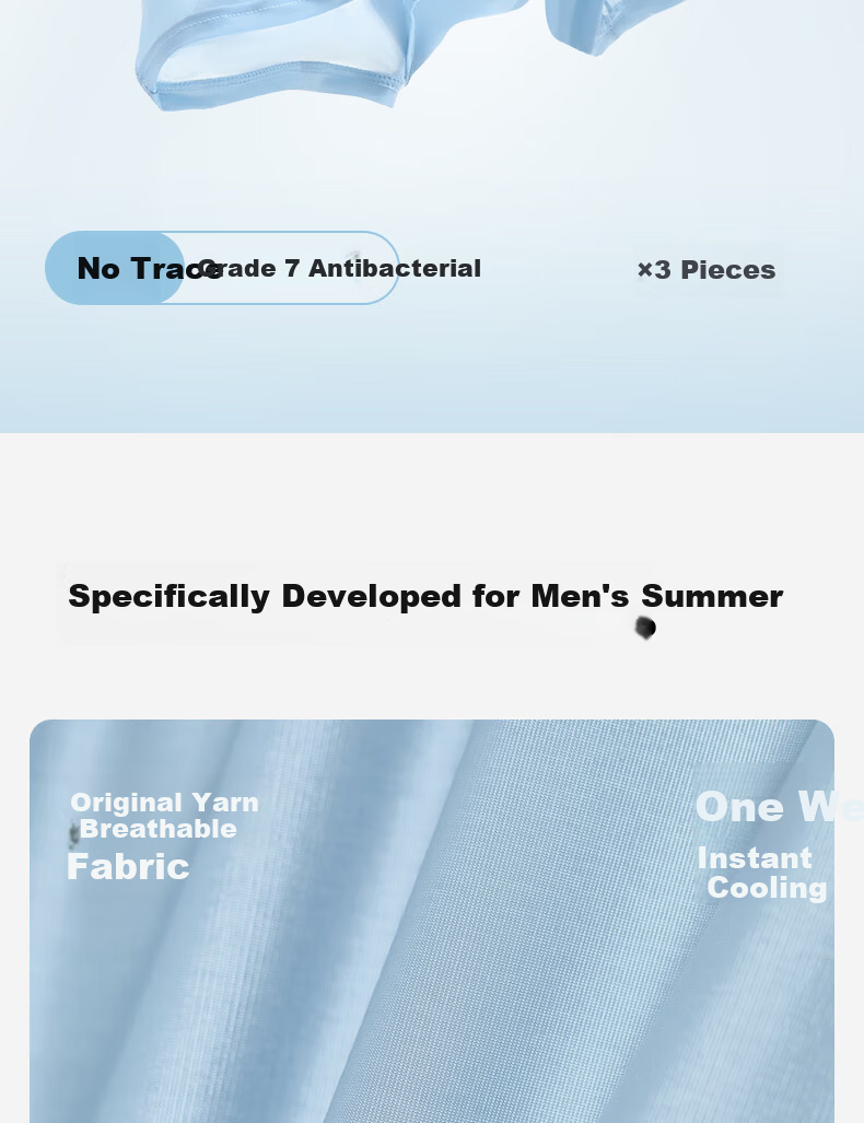 Etravel 7A Grade Antibacterial Disposable Men's Underwear Summer Ice Silk Boxer Travel Wash-Free Daily Use 3XL Size 2
