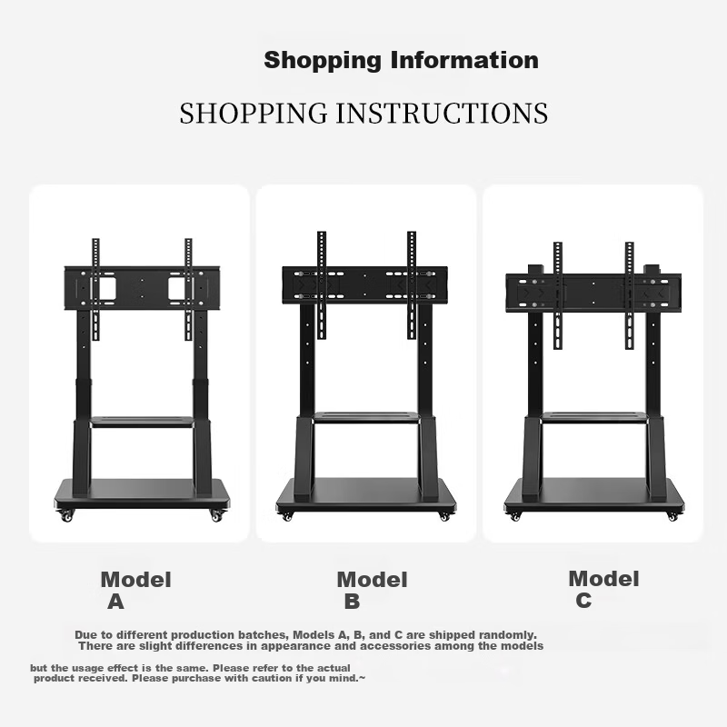 Jinying Mobile TV Stand 32-75 Inch Floor TV Mount Movable TV Cart Video Conference All-in-One Vertical TV Bracket 7