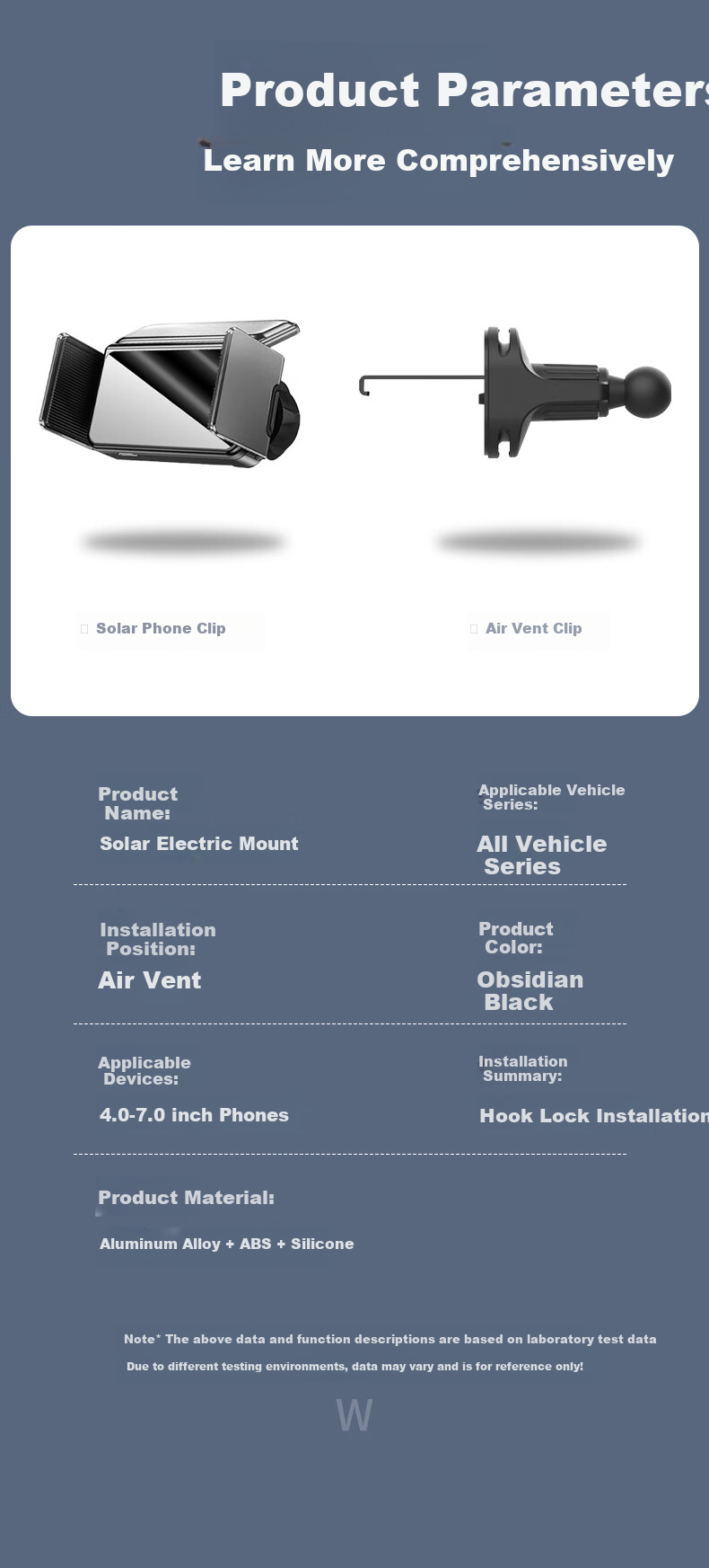 KOOLIFE Mercedes-Benz Car Mount GLC/C-Class Air Vent Navigation Base + Solar Powered Electric Phone Holder 2019-2021 Models 13