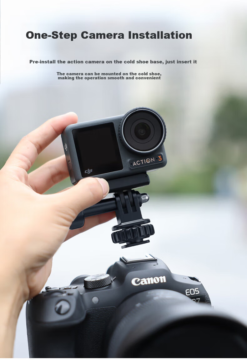 VRIG AC-80 Lightweight Tripod Selfie Stick 360° Pan Head for DJI Action 6 5 Pro 4 Nano Insta360 Sports Camera Selfie Stick 3