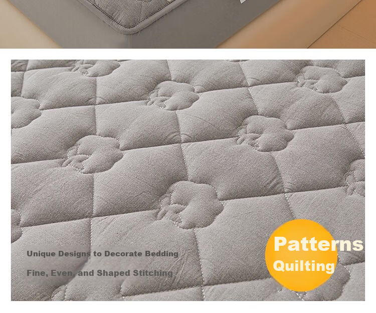 Hodo Class A 100% Xinjiang Cotton Pure Cotton Fitted Sheet 1.5x2m Mattress Protector Winter Quilted Bed Cover Elegant Gray 19