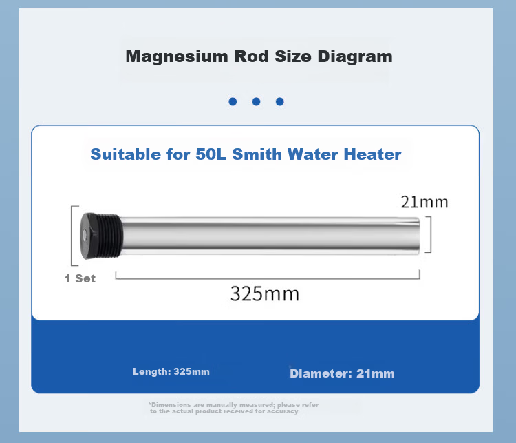 GUSENZHE Magnesium Anode Rod for Smith Water Heater 50L Household Electric Water Heater Universal Accessory Scale Removal 21*325mm 5