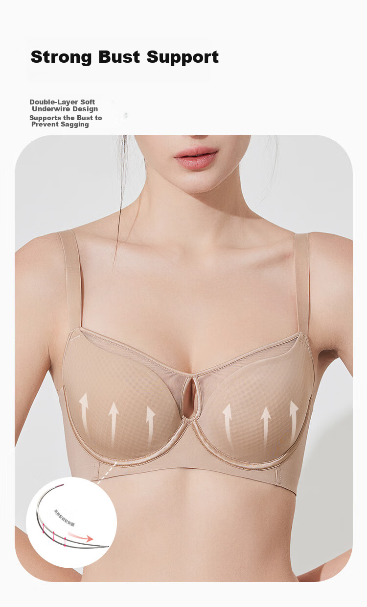 Ordifen Women's Lightweight Breathable Seamless Smooth Large Cup Bra Set XB4210 4