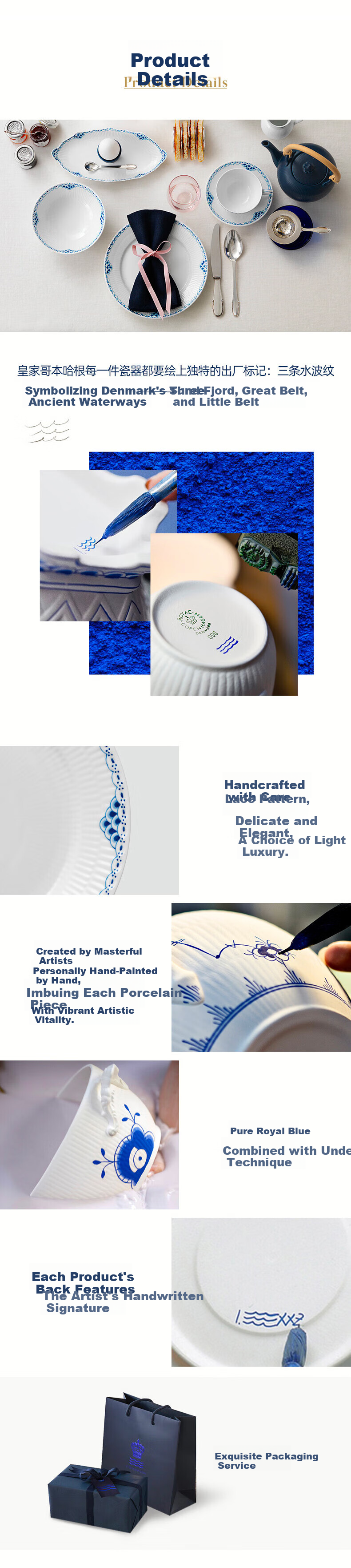 RoyalCopenhagen Princess Blue Hand-Painted Seasoning Dishes, Condiment Plates, Sauce Dishes, Soy Sauce Dishes, 11CM Small Plates *5 3