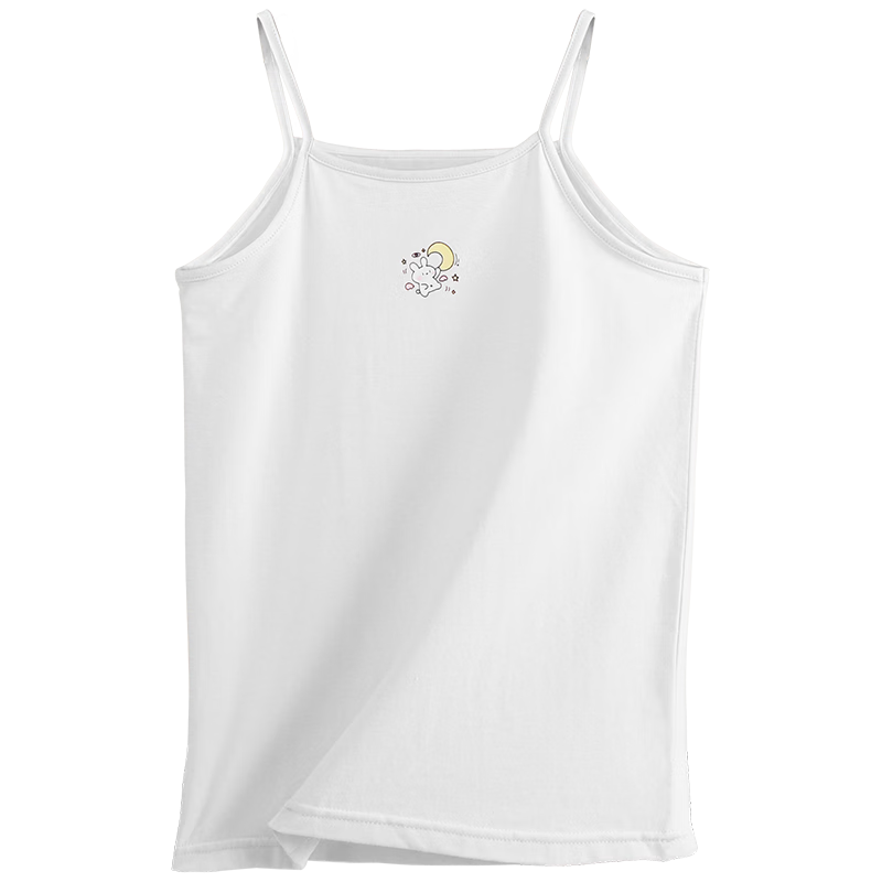 Hodo Children's Tank Top, Girls' Summer Thin Cotton Undershirt, Sleeveless Camisole for Girls, B3022 White, Size 120