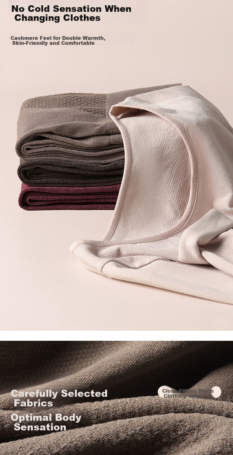 GUJIN Women's Cashmere Thermal Fleece-Lined High-Waist Seamless Shaping Butt-Lifting Slimming Thermal Leggings for Autumn and Winter 9
