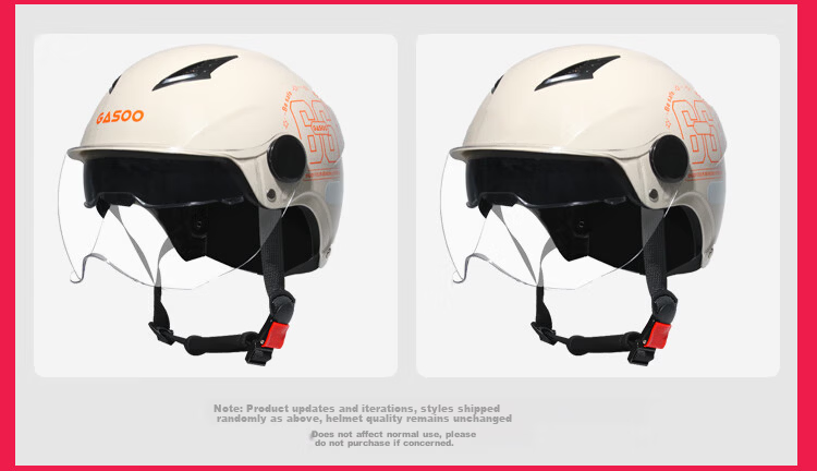 Geshu Electric Motorcycle Helmet 3C Certified Four-Season Universal Half Helmet with Dual Visors for Men and Women Electric Scooter Riding Safety Helmet 1