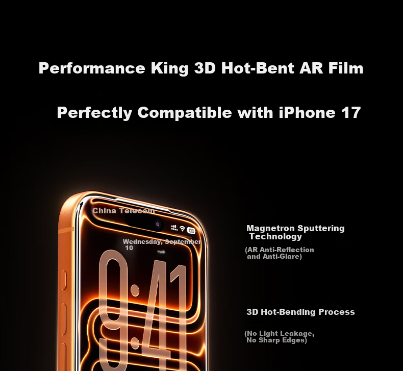 Ugreen 3D Curved AR Anti-Reflective Ultra Tempered Glass Screen Protector for iPhone 17/16 Pro Full Coverage Anti-Fingerprint Dust-Free Case 4
