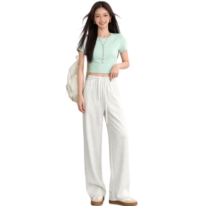 Xiangyi Lover 3D Curved Blade 26 Spring New Narrow Version Banana Wide-Leg Pants Straight-Leg Women's Sweatpants Casual Sports Pants