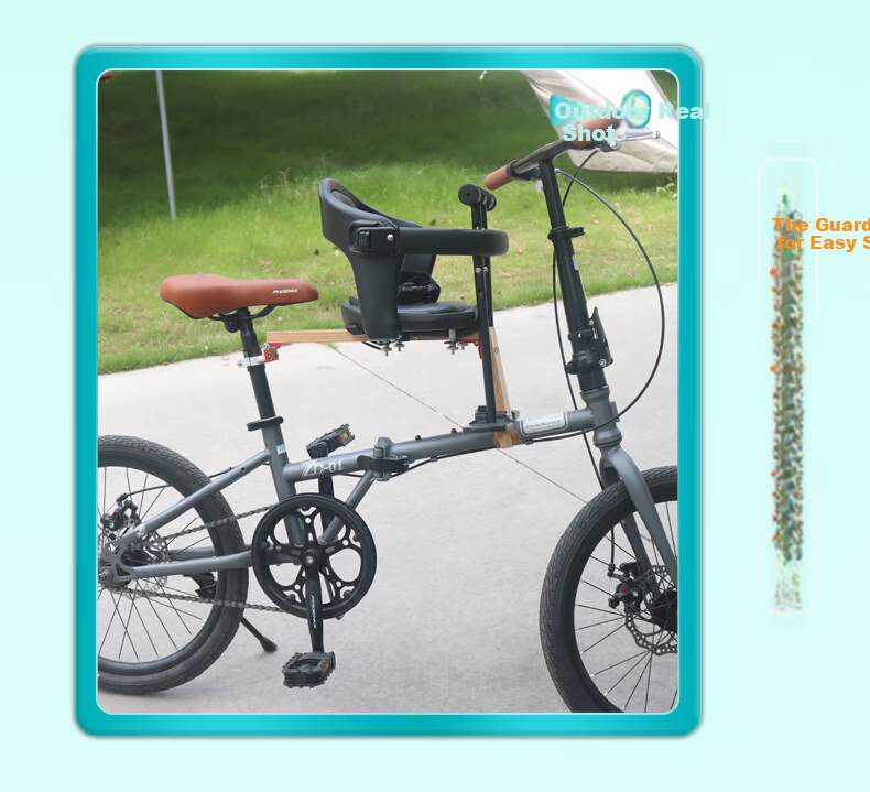 Osagie E32 Off-White Folding Bicycle Front-Mounted Child Seat Quick-Release Baby Safety Seat Front Child Chair 7