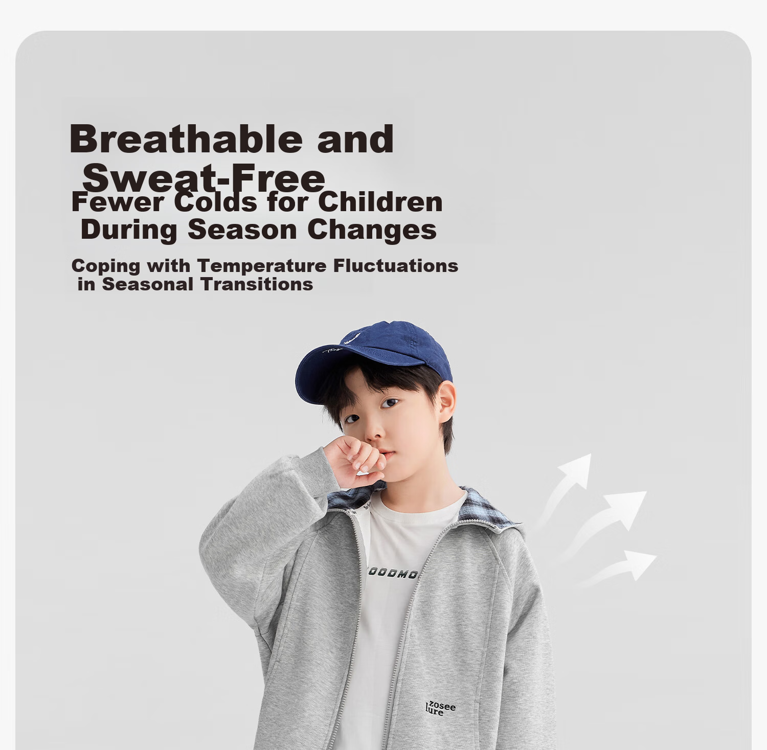 Zuo Xi Boys' Hoodie Sweatshirt 2025 New Kids' Jacket Hooded Fleece Lined Outerwear Navy Blue Size 140 6