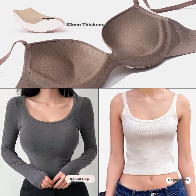 Ubras Yu Shuxin Same Style Round Cup Seamless Push-Up Wireless Bra for Women