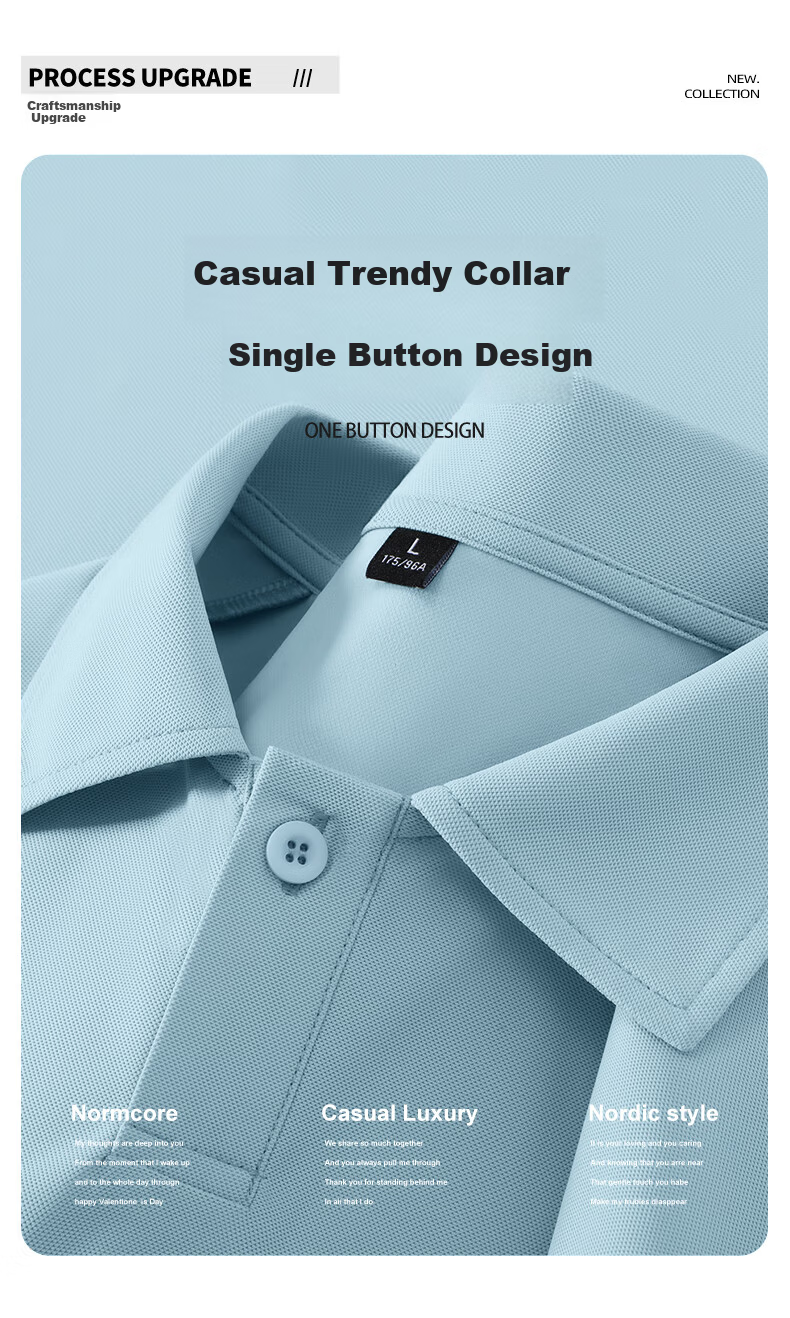 Jeanswest Men's Summer New Cool Breathable Casual Polo Shirt Japanese Style Simple Youth Student T-Shirt 7