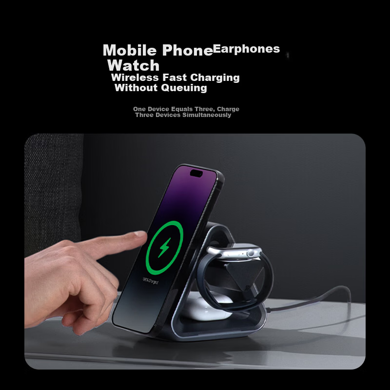 ANKER Wireless Charger 25W 3-in-1 Apple MagSafe Watch Magnetic Fast Charging Stand Base Compatible with Apple iPhone 17 iPhone 16 Pro Max iWatch