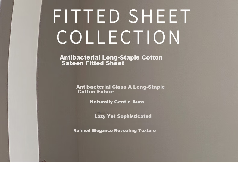 AMOR Antibacterial Class A, 100 Pieces, Satin Fitted Sheet, Single Mattress Protector Cover, Pure Cotton, Phantom Grey, 1.5x2 Meters 3