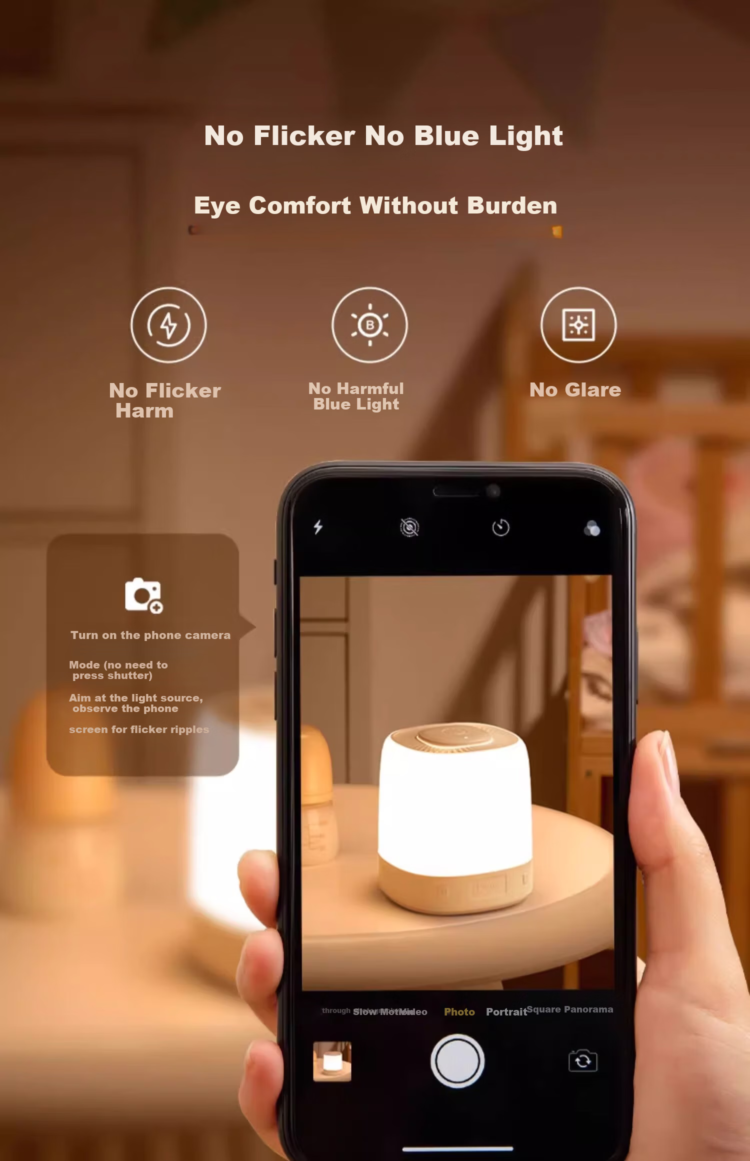 Wanhuo Voice-Controlled Smart Night Light Bedroom Sleep Lamp Bedside Table Lamp Baby Feeding Eye Protection 15