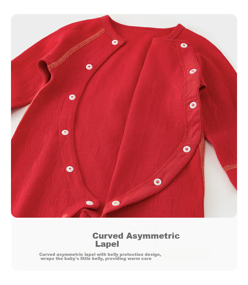 Wismorni Baby Romper, Spring And Autumn Festive Infant Clothing, Full Moon Outfit, Onesie, Red 8