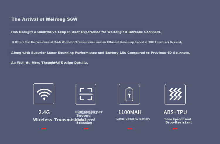 Weirong S03W Wireless 1D Laser Barcode Scanner Gun for Express Delivery Inventory Warehouse Stocktaking Product Barcode 4