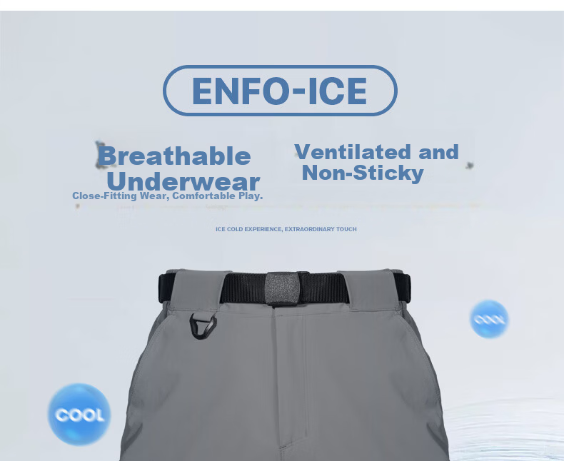 Free Soldier Peak Spring Summer Shorts Teflon Three-Defense Men's Work Shorts Breathable Sun Protection UPF50+ Light Gray 36W/10L 2
