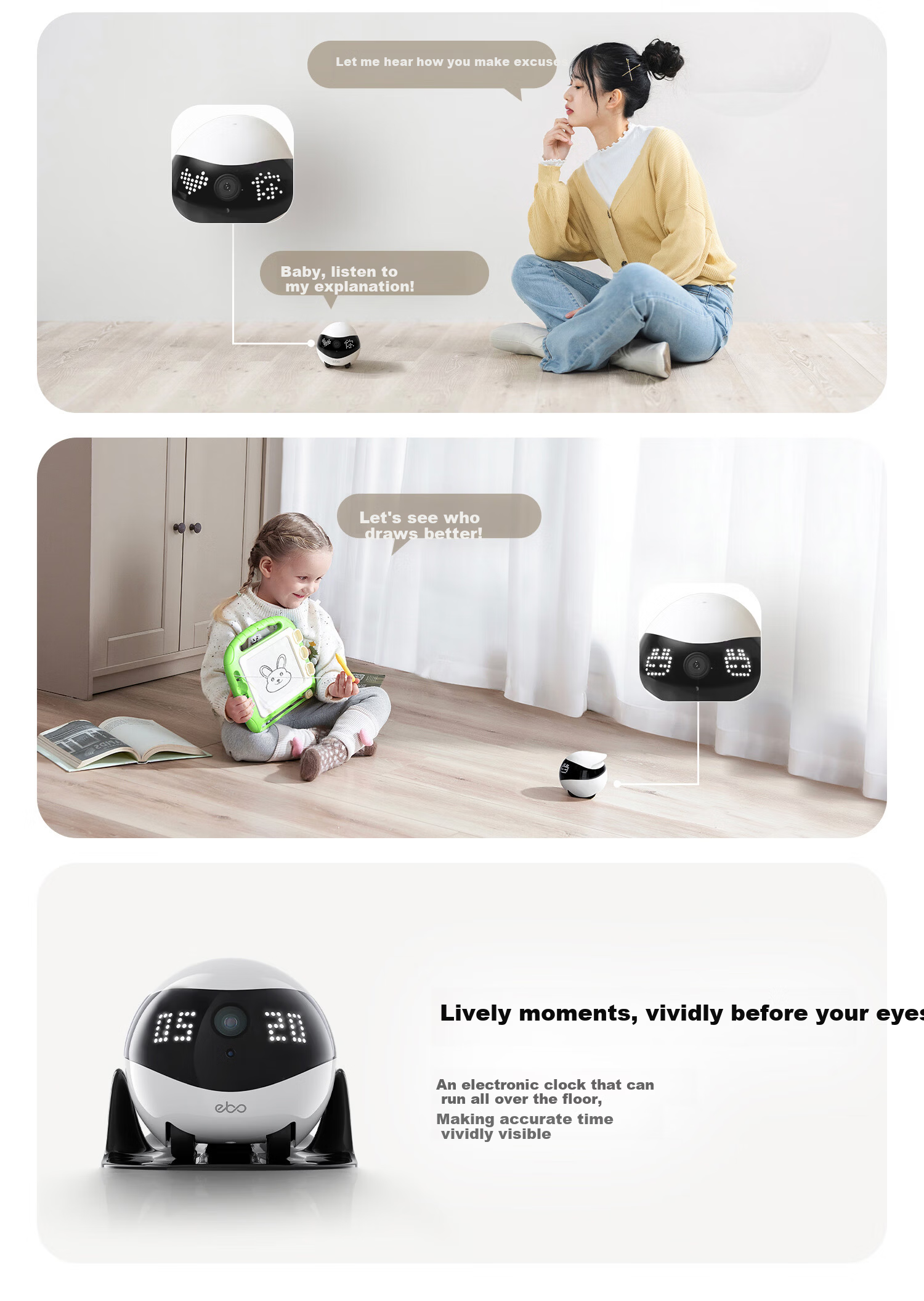 Enabot EBO Air 2 Mobile Surveillance Camera Elderly Kids Pets AI Companion Robot Home Monitoring Camera EBO Robot [Cloud Blue] 19