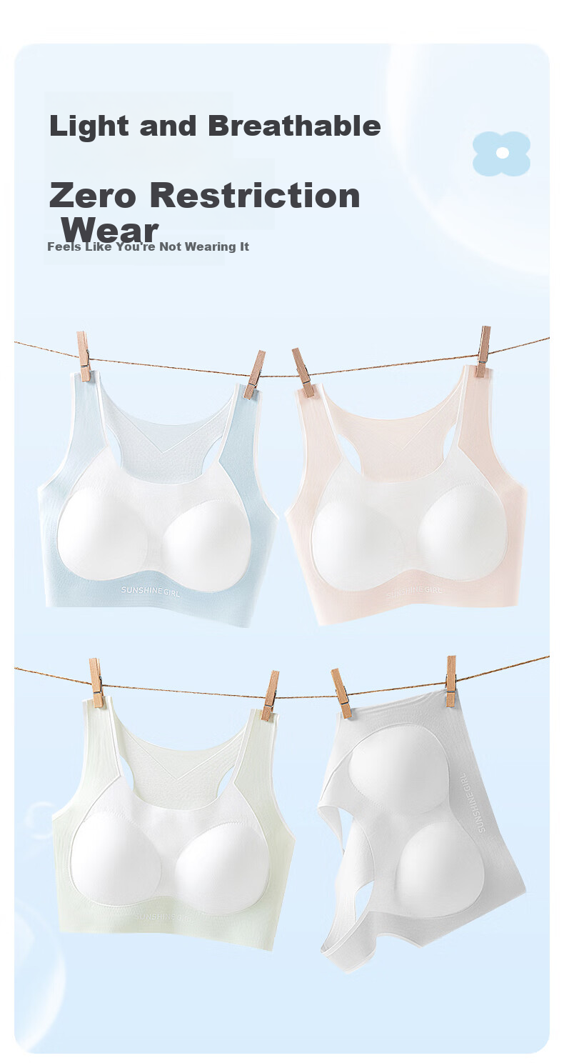 Meishianxuan Girls' Bra for Middle And High School Students, Puberty Girls' Underwear, Children's Sports Vest to Make Large Breasts Appear Smaller 8
