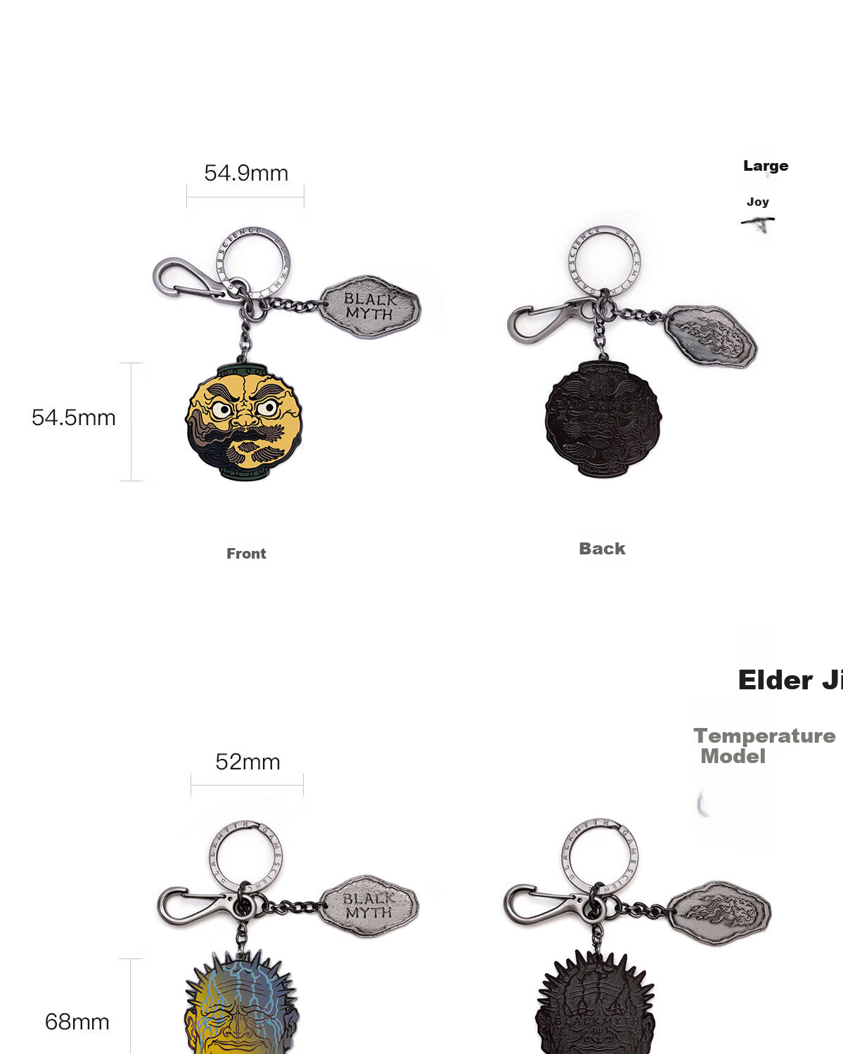 Black Myth Guangzhi Keychain Wukong Style Bag Pendant Temperature-Responsive Enamel Creative Hanging Ornament Collectible Gift 4