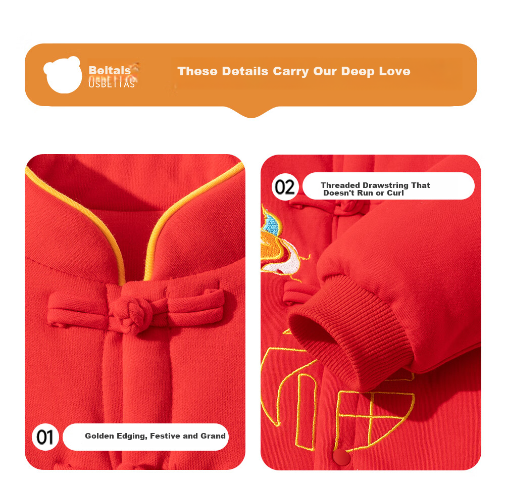 Betis Baby New Year Autumn Winter Cotton-Padded Romper Festive Full Moon Hundred Days Baby Outing Cotton Clothes 19