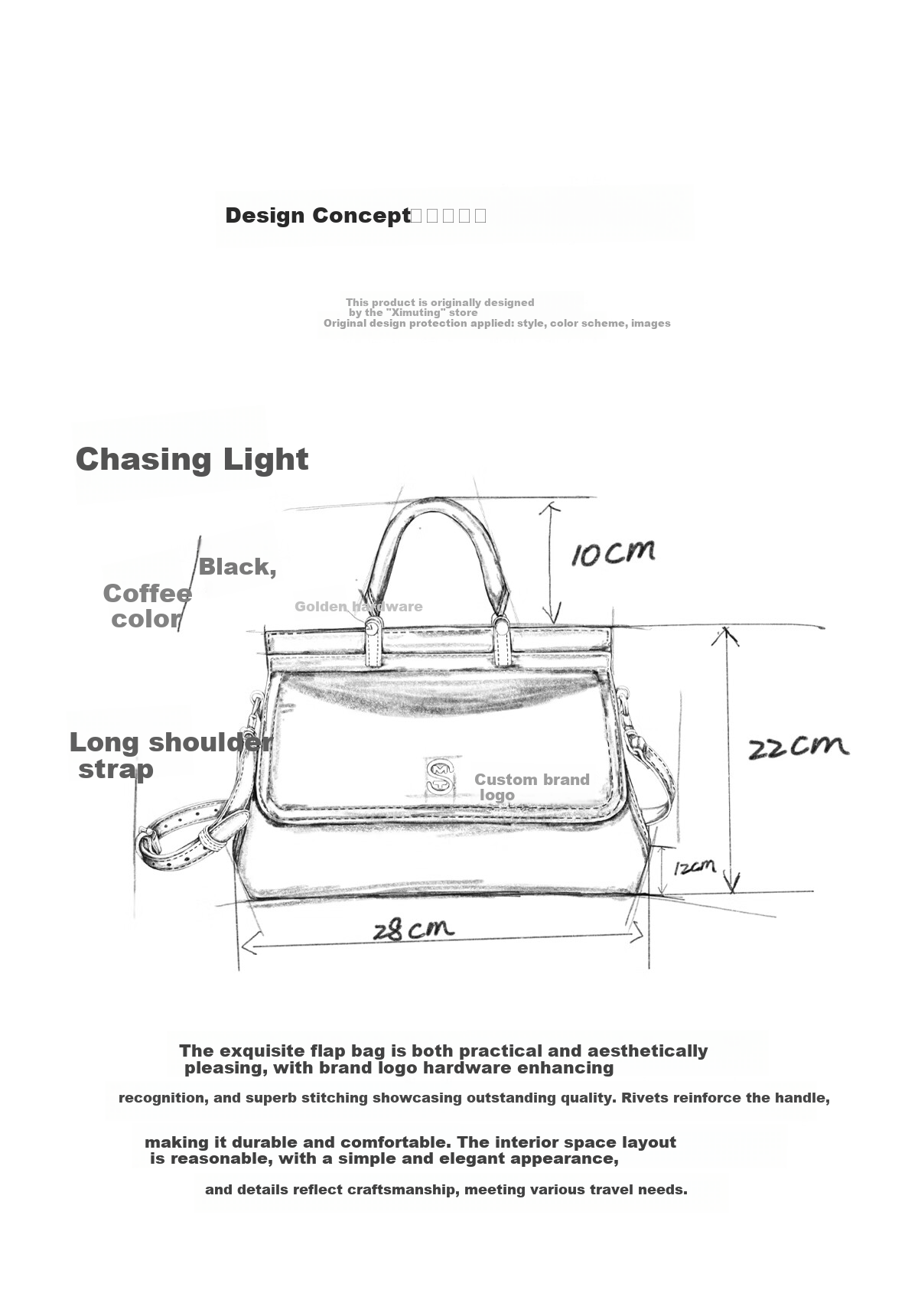 Ximuting Chasing Light Caramel Brown Cowhide Leather Women's Handbag New Simple Versatile【Christmas Gift】 4